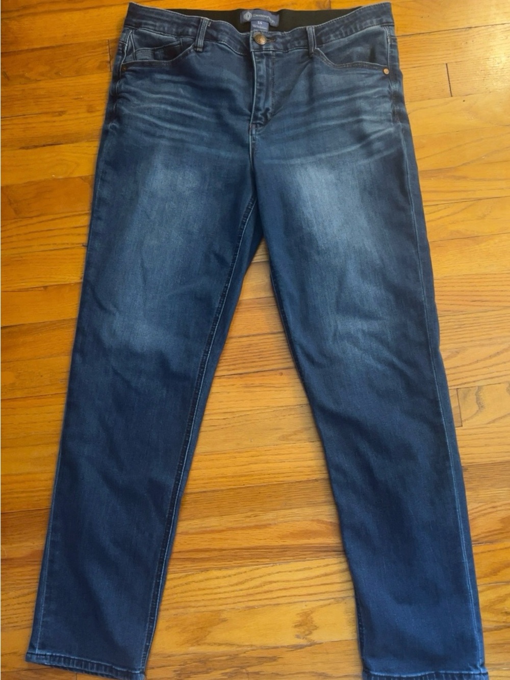 Democracy Ab Solution Dark Wash Slim Straight Jeans Women’s 14